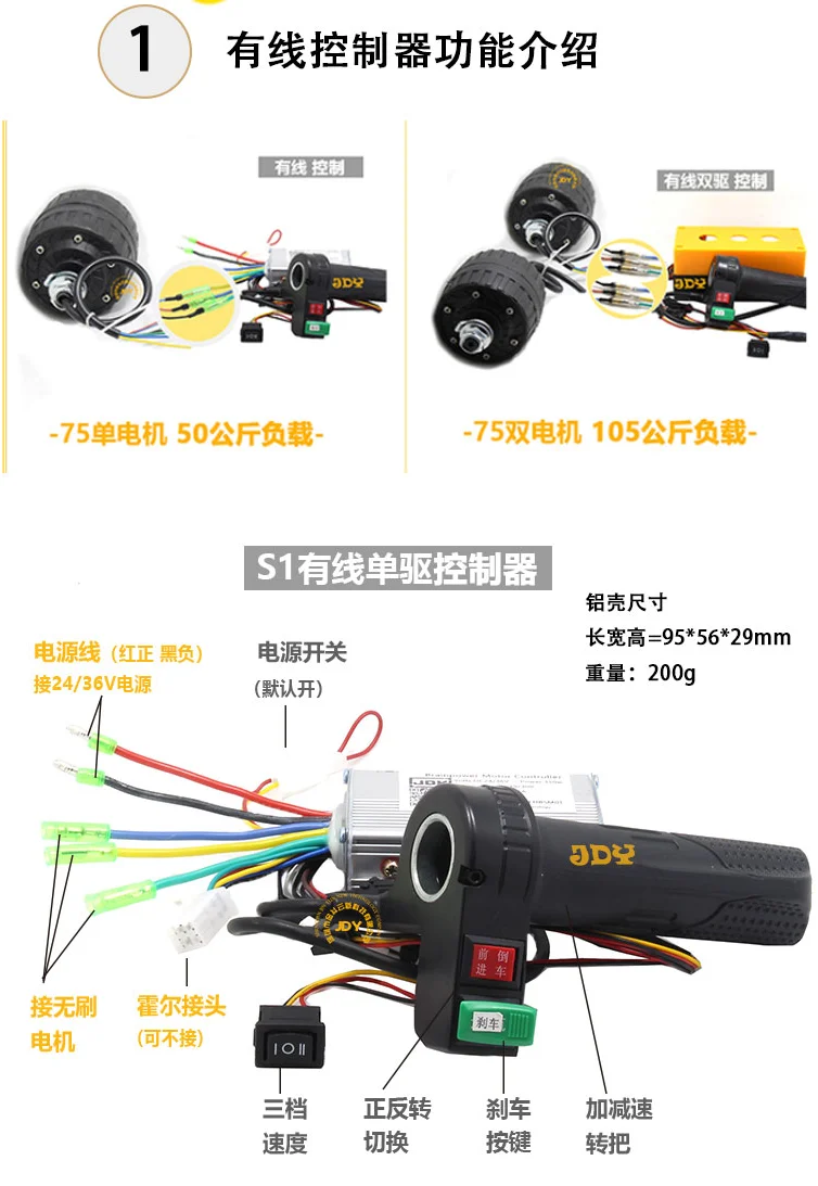 24 V/36 V/150 W 1500 об/мин, 75 колесный бесщеточный двигатель самокаты дистанционного вождения/регулятор скорости