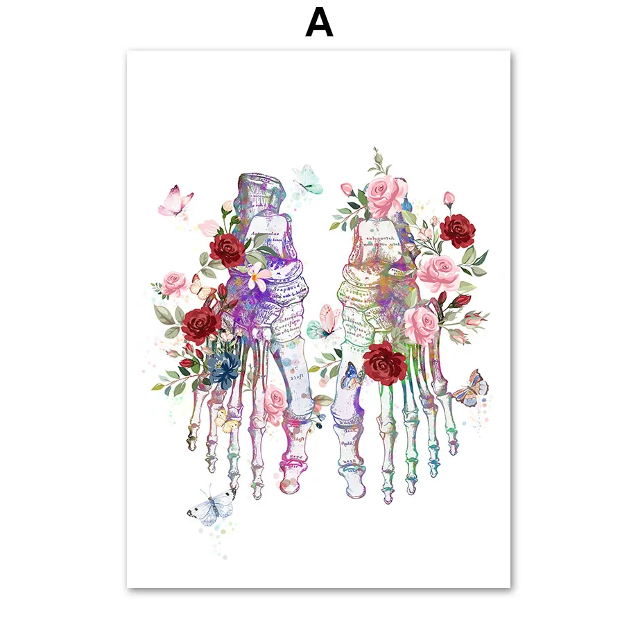 Flower-foot-bone-anatomy-wall-art-canvas-painting-nordic-posters-and-prints-doctors-decorate-wall-pictures (3)