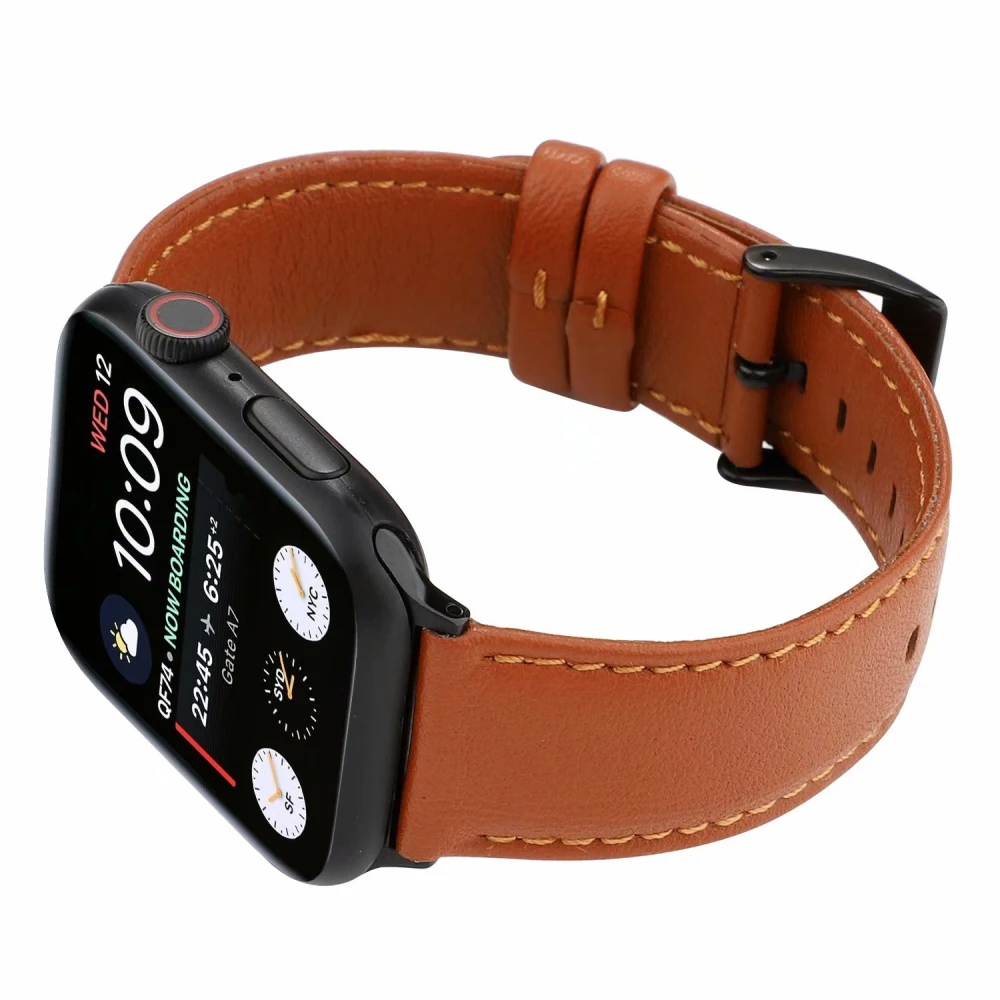 Ремешок для часов Apple Watch Series 5 4 3 2 1 ремешок для Iwatch 38 мм 42 мм 40 мм 44 мм кожаный браслет для наручных часов Apple