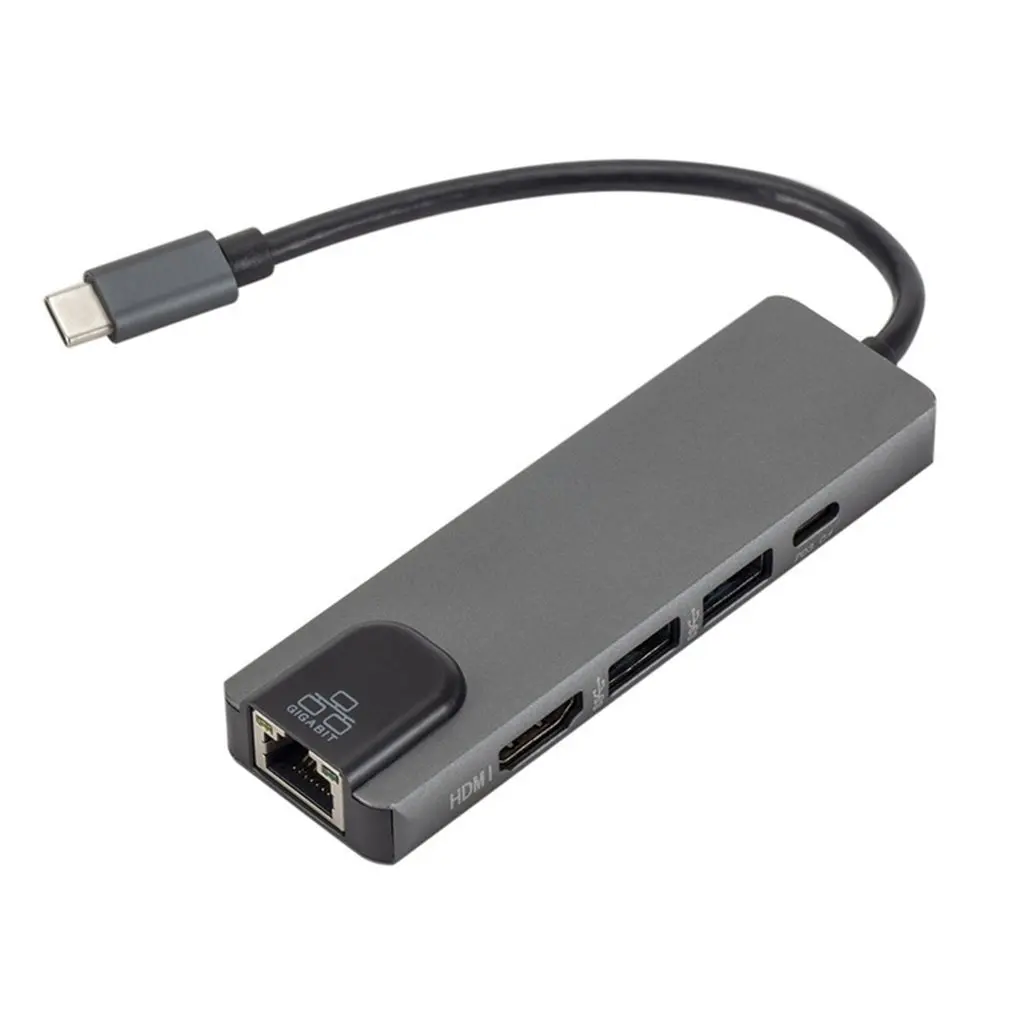 5 в 1 usb type C концентратор Hdmi 4K USB C концентратор к Gigabit Ethernet Rj45 Lan адаптер 4K* 2K USB3.1 Многофункциональный переходник