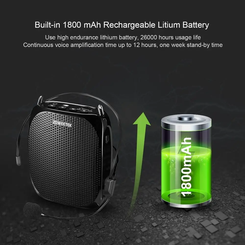 Zoweetek Portable Rechargeable Mini portable speaker mini bluetooth speaker with Wired Microphone for Teachers Supports MP3 Format Audio Z258