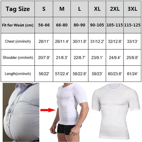 Classsix 남성용 바디 토닝 티셔츠, 바디 셰이퍼, 자세 교정 셔츠, 슬리밍 벨트, 복부 지방 연소, 압축 코르셋 2