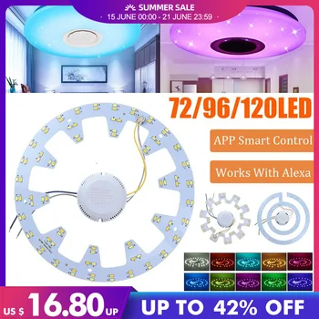 

LED Ceiling Light 36W/48W/72W Retrofit Lamp Emergency Replace PCB Kit LED Ring Tube Lamp with Driver WiFi APP smart control
