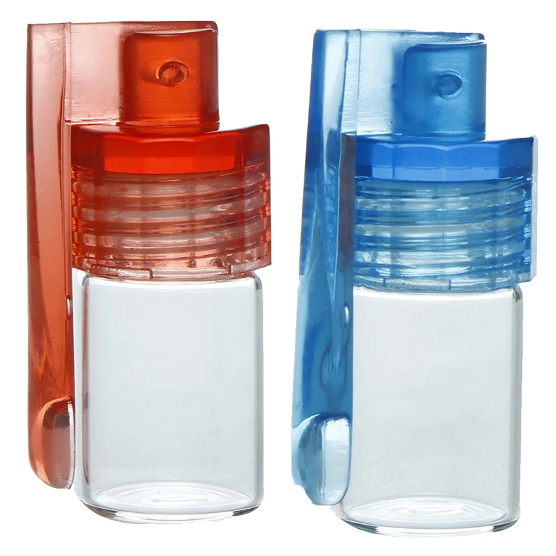 1pc Glass Round Bottle Waterproof Pill Case Sealed Container Mini Snuff Bottles Color Random