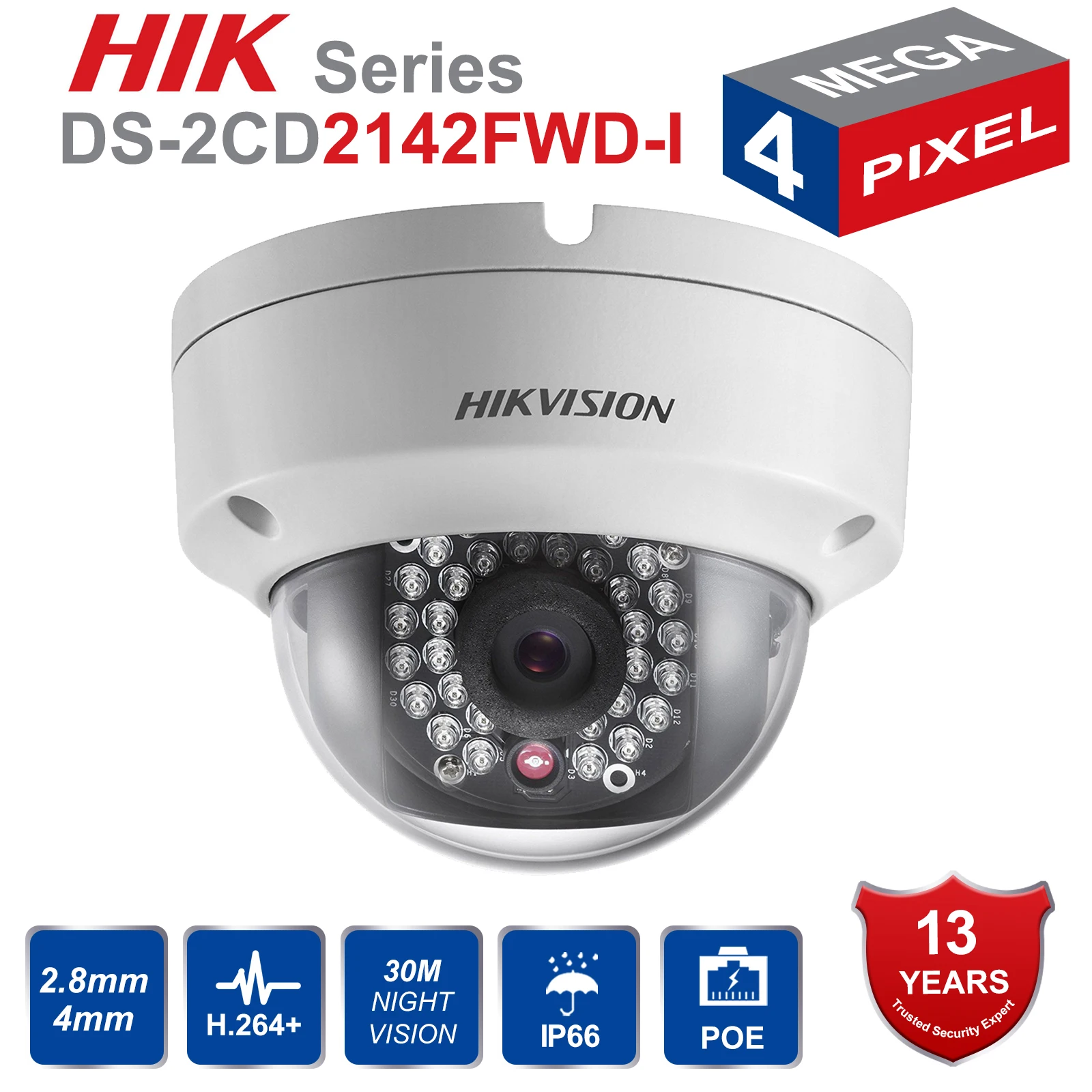 OEM DS-2CD2142FWD-IS 4MP 6 mm Network HD IP camera Dome Security 