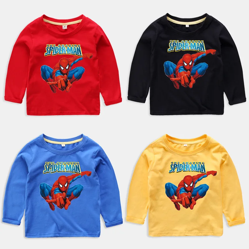 

Autumn Spring Children Clothes Spiderman Boys Tees Cotton Children T Shirts Boys Top Kids Undershirt boys Singlets kids Clothing