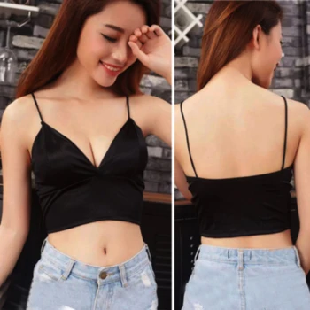 

Student Chest Wrap Sexy Casual Underwear Short Satin Soft Vest Solid Wire Free Strappy Women Bra Fashion One Size