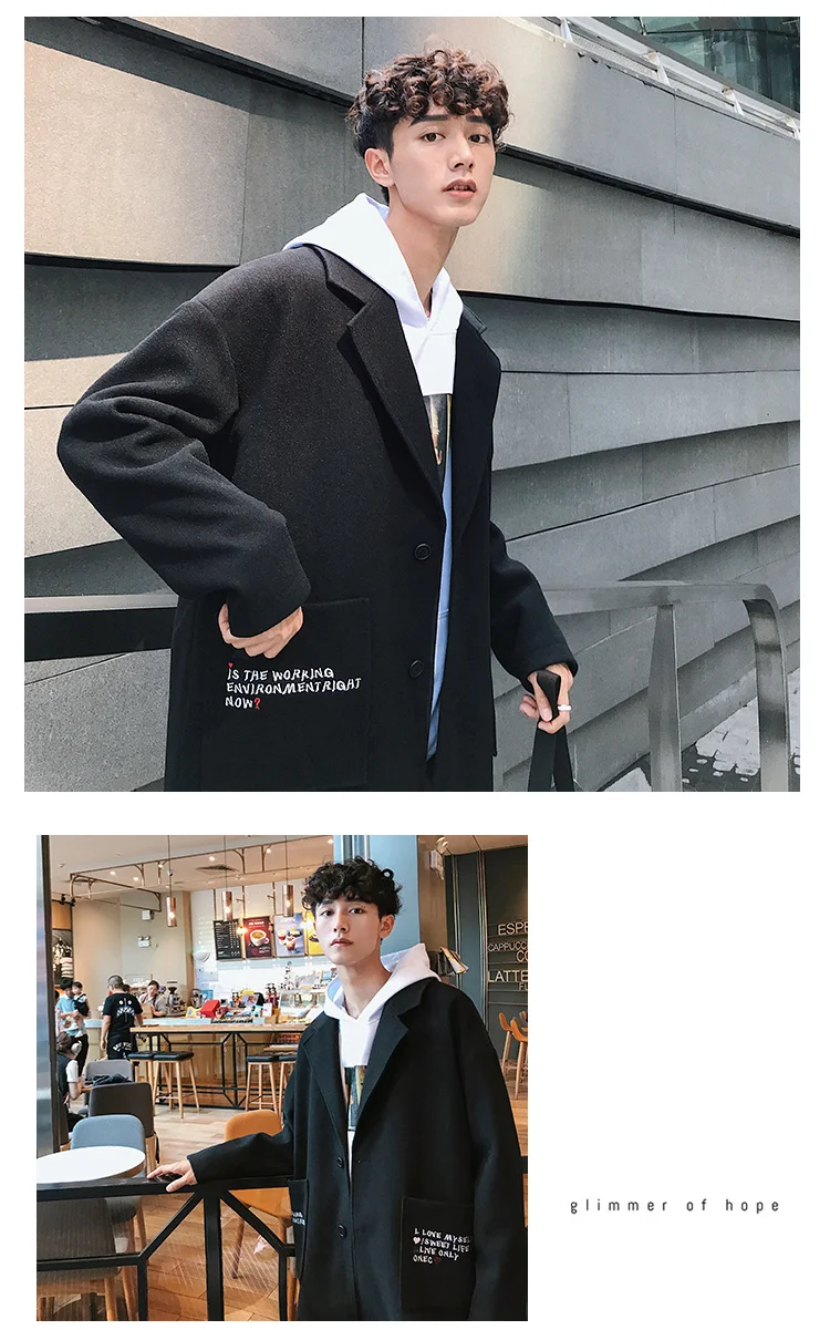Trench Coat Men Korean-style Trend Casual Versatile Middle Long Coat New Style Popular Brand Fashion Men's Lightweight Jack