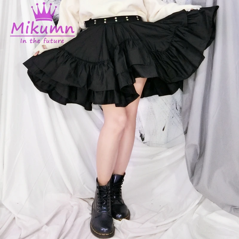 Готические юбки в стиле Харадзюку уличная одежда с высокой талией