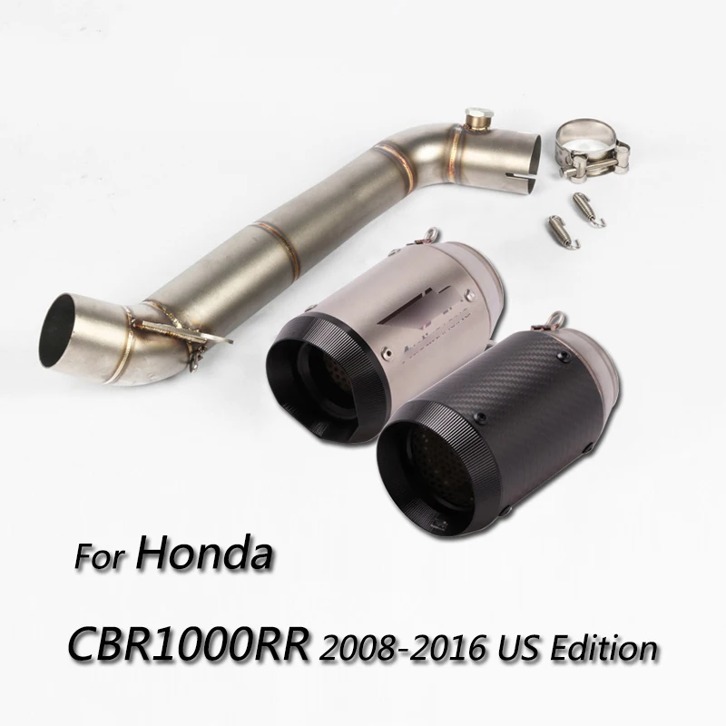 США издание комплект для выхлопной системы для 2008- Honda CBR1000RR мотоцикл Mid 61 мм выхлопная труба без дБ убийца удалить Замена катализатора