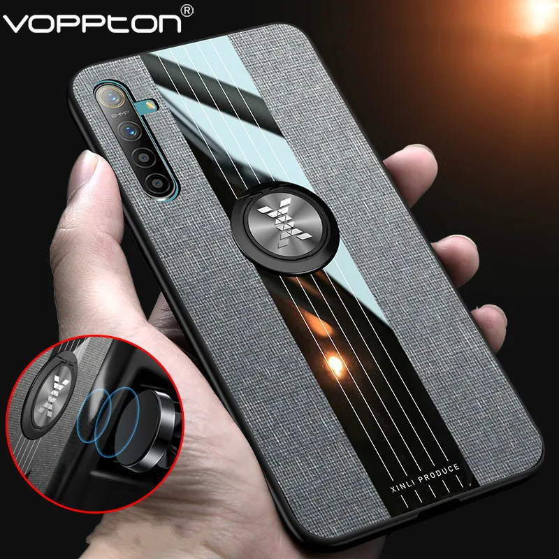 Тканевый чехол с кольцом для пальца OPPO Realme X2 Pro Чехол телефона мягкая силиконовая