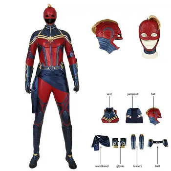 

Avengers 4 Endgame Captain Marvel Cosplay Ms. Marvel Carol Danvers Costume Jumpsuit Heroine Halloween Suit COSPLAYONSEN Made