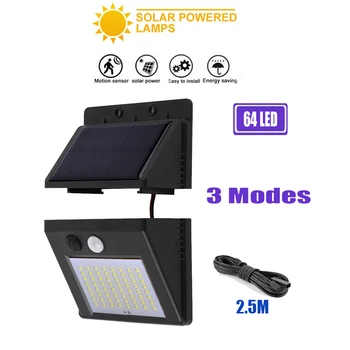 

64/30 LED Led Solar Light Outdoor Waterproof Lighting for Garden Wall Adjustable Mode Rotable Pole Solar Lamp Emergency Lights o