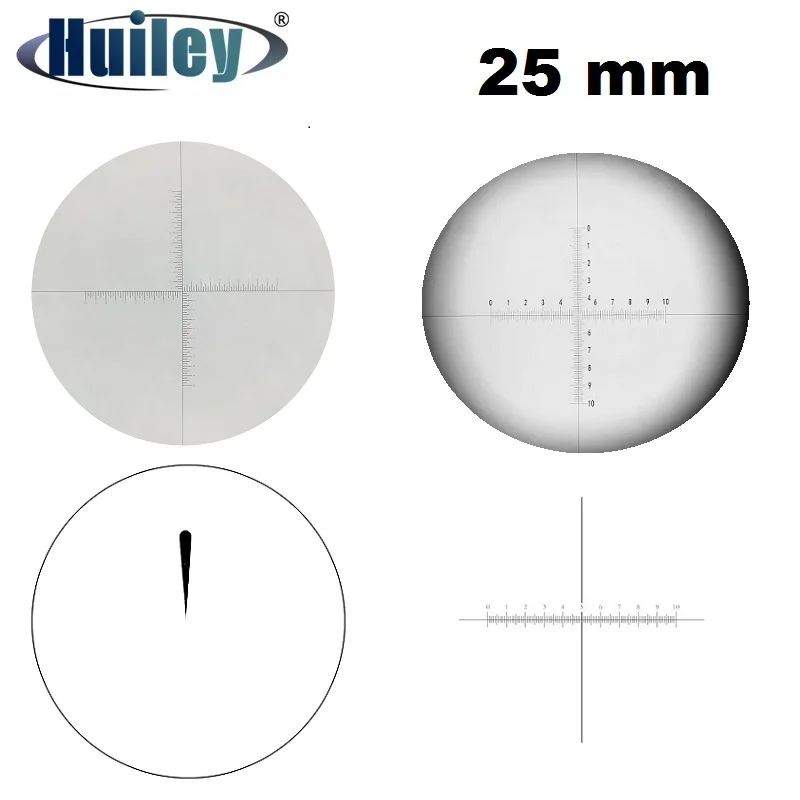Micrometer 25mm Diameter Eyepiece Scale Optical Glass Cross Ruler Net Calibration Reticle f Stereo Microscope Optical Instrument afbeelding