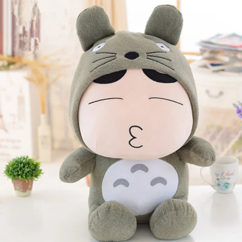 Синий 35 см плюшевый Crayon Shin Chan аниме Shin-chan Косплей totoro Panda милая мягкая кукла фестиваль Рождественский подарок ребенку - Цвет: Синий
