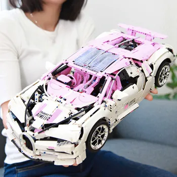 

20086 Pink Bugatti Chiron Racing Car Sets Compatible with 42083 building Blocks Technic Series Model Brick Toys For children