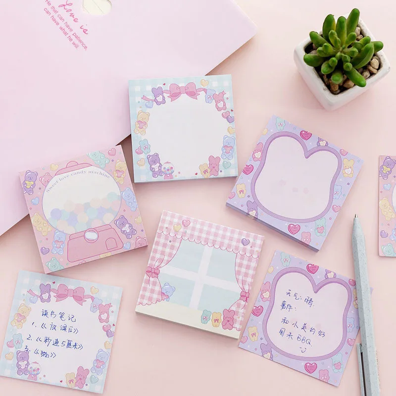 

80pcs/pack Kawaii Sweet Candy Series Sticky Notes Cute Girl Memo Pad For DIY Diary Memo School Stationery Post it Sticky Notes