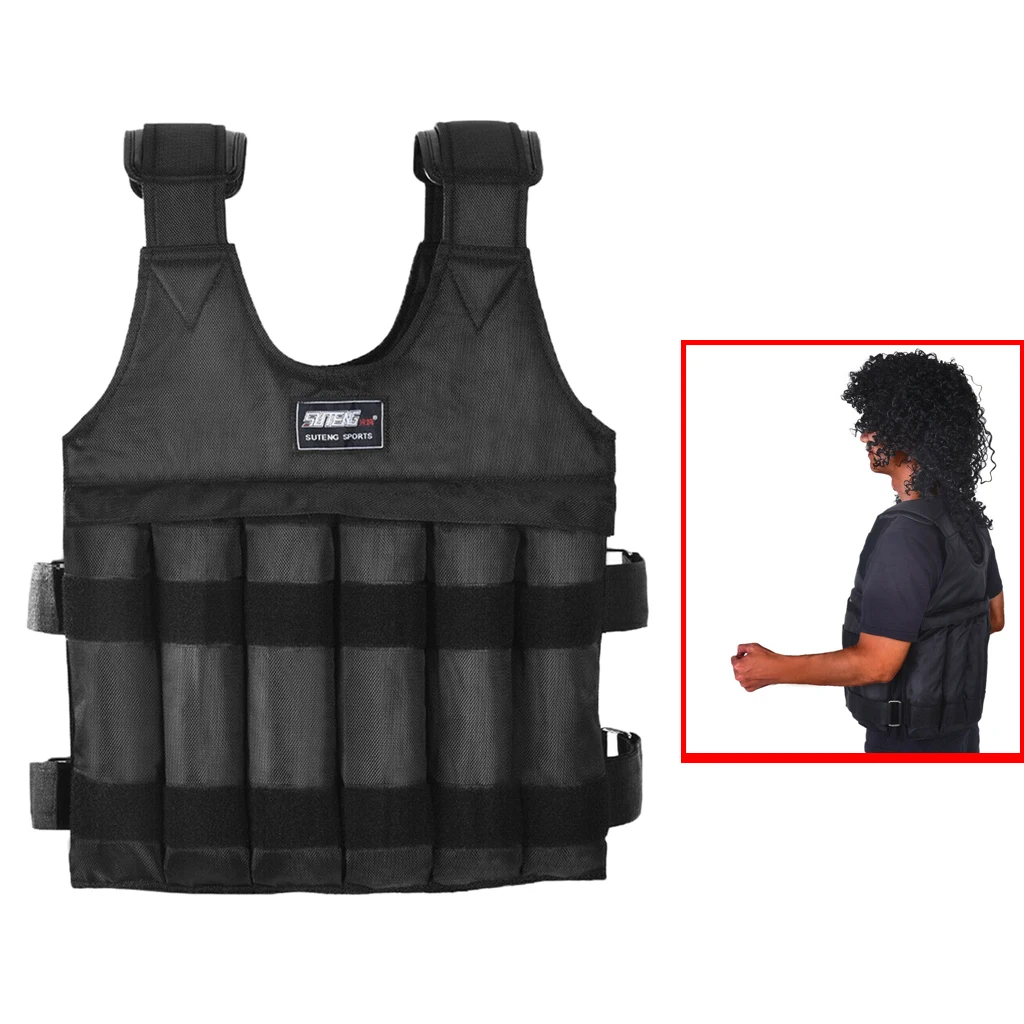50 kg Loading Adjustable Weight Vest Weighted Training Exercise Workout Sports Boxing Fitness Outdoor (Weights Not Included)