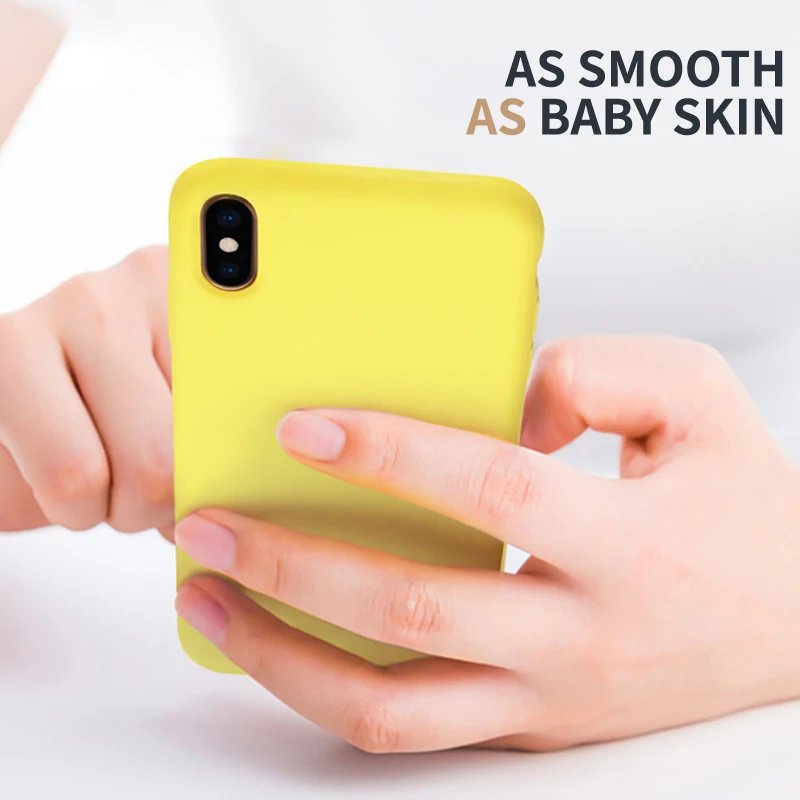 Жидкий силиконовый чехол для iPhone XR, чехол из микрофибры, бампер для iPhone 6, 6s, 7, 8 Plus, X, XS, чехол для iPhone 11 Pro, Max, чехол