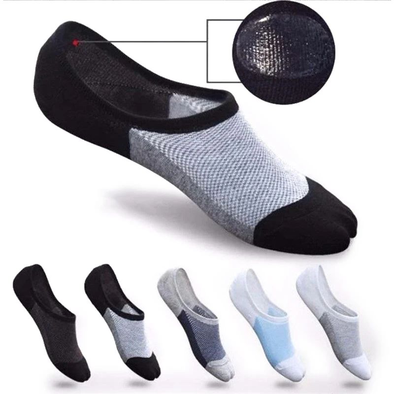 5 пар/партия летние мужские носки спортивные дышащие Нескользящие силиконовые
