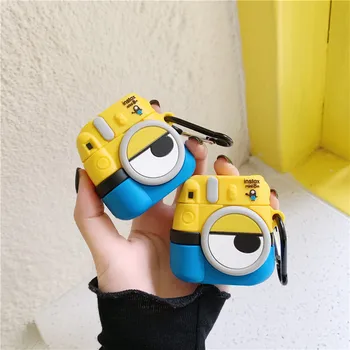 

Cute Yellow Camera Case for AirPods 2 Case Cute Cartoon Earphone Soft Silicone Case for Airpods Cover Funda Headphones Case