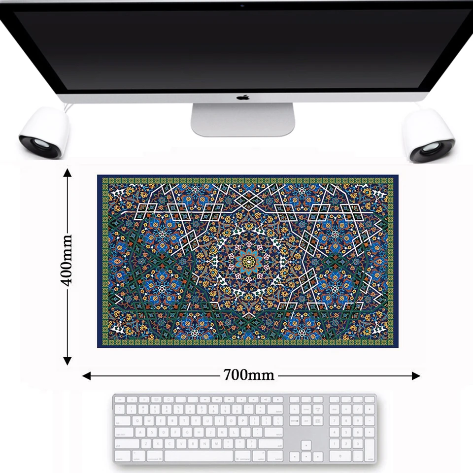 XL, Ретро стиль, персидский ковер, коврик для игровой мыши, 700*400 мм, крафтовый резиновый коврик для мыши, нескользящая клавиатура, ноутбук, геймер, большой коврик для мыши
