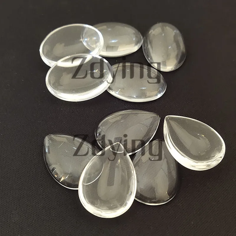 8 mm,10 mm Round Clear Glass Cabochons Oval 18 x 13 mm