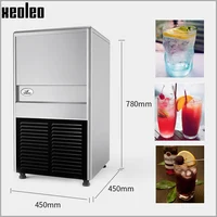 Xeoleo Commercial Ice maker 45KG/24h Ice machine 32 pcs Cube ice each time 20min make ice for Cafe/Bubble tea shop 6kg Storage 2