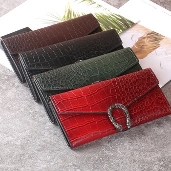 

Women Wallet Long Style Crocodile Leather Alligator Ladies PU Korean Simple Clutch