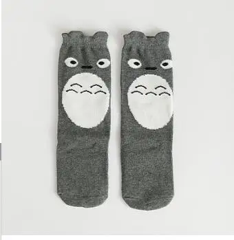 totoro Весенне-осенние длинные носки унисекс для маленьких мальчиков модные детские Носки с рисунком кота/кролика/лиса белка хлопковые носки до колена для девочек - Цвет: totoro