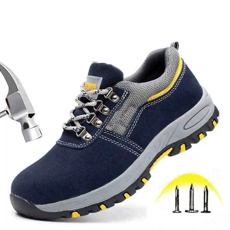 

Men Work Safety Boots Steel Toe Shoes Breathable Work Safety Boot Protective Puncture Proof Work Shoes For Men Casual Sneakers