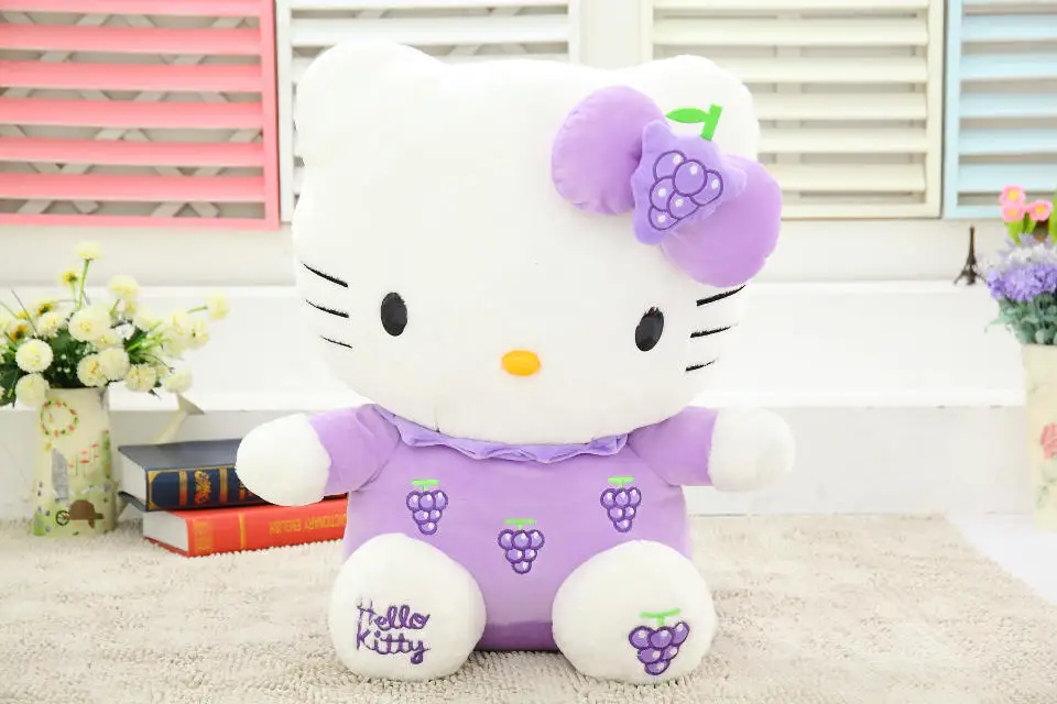 Горячие акции фрукты hello kitty плюшевые игрушки hello kitty кукла детский женский подарок на день рождения - Цвет: Фиолетовый