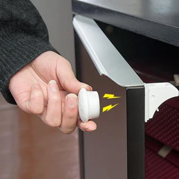 

4pcs/set Closet Home Strong Punch Free Kids Safety Kitchen Cupboard Easy Install Drawer Magnetic Cabinet Lock