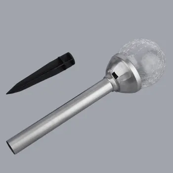 

Colorful Solar Power Stainless Steel Crackle Ball Light Lawn Glass Ball LED Light for Garden Yard