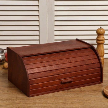 

Wooden bread box "Loaf", transparent lacquer, mahogany color, 38 × 24.5 × 16.5 cm 5122674