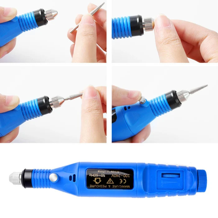 Manicure Machine Electric Nail Drill Bit Set Mill Cutter Mini Nail Art Sanding File WH998