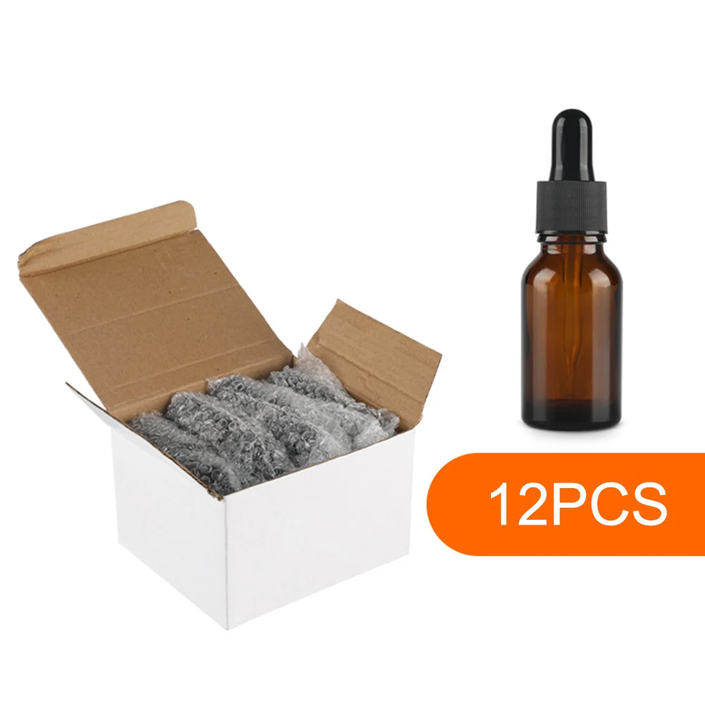 

12pcs 10ml/15ml Portable Liquid Drop Pipette Reagent Essential Oil Glass Bottle Travel Pot Aromatherapy Container Eye Dropper
