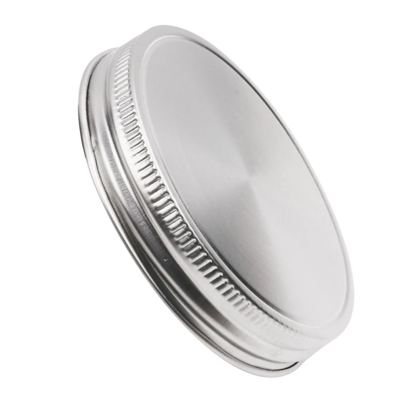 8 Pcs Stainless Steel Jar Lids 86Mm Sealed Leak Proof Cover With Silicone Seals Resistant Storage Solid Caps Wide Mouth Lid 3