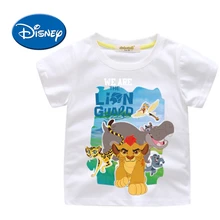 Disney Lion King Character Kids Short Sleeve T-shirts Cotton Print Summer Breathable Simba Clothing