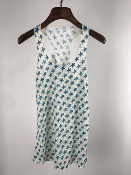 

Women Tops Spring / Summer 2020 Printed Star Knitted Linen Camisole