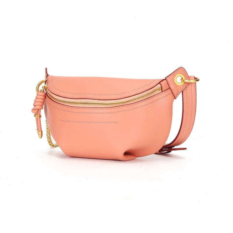 

New Arrival Genuine Leather Fashion Women's Handbag Leisure Chest Bag Simple Candy Design Shoulder Crossbody Bag