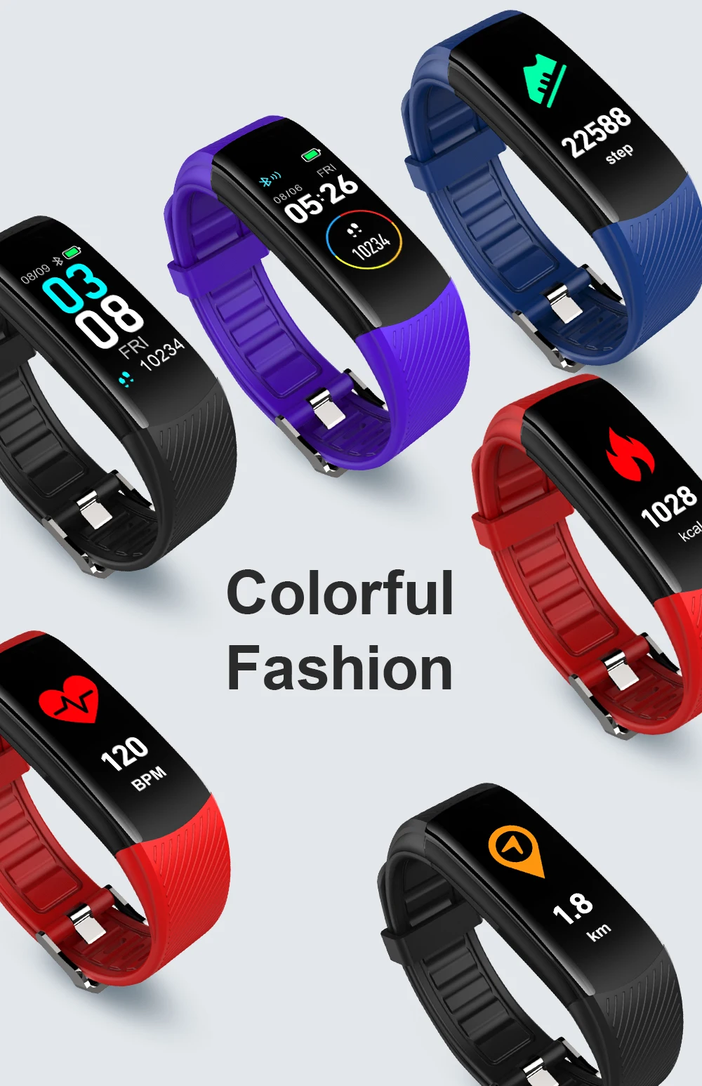 NEW Smart Bracelet Color Screen Heart Rate Step Counter Smart Watch Heart Rate Detection Blood Pressure Monitoring For Men Women