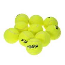 10 шт./пакет Прочная резиновая обучение теннисные мячи для детей Для женщин теннисные мячи высокое устойчивость и тренировочных упражнений, перчатки для практики в форме теннисного мяча