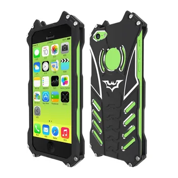 

R-JUST Fashionable Metal Shock-Proof Mobile Phone Cover Case Bat Pattern Back Cover Case Suitable For iPhone Black