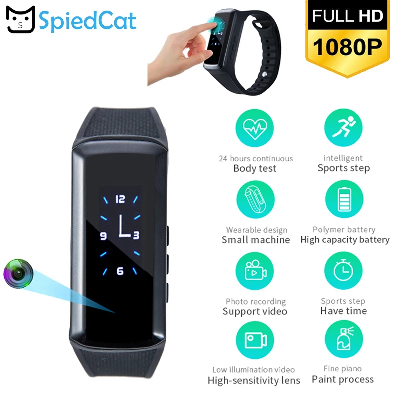 HD 1080P Smart Bluetooth Спорт на открытом воздухе фотографии браслет Скрытая Цифровая