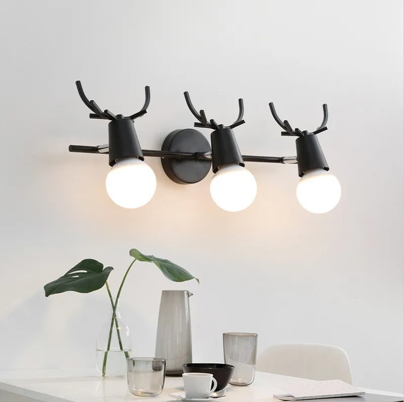 

Modern bedroom wall lamp of the head of a bed study corridor wall lamp antlers wall lamp solid wood bedroom wall lamp
