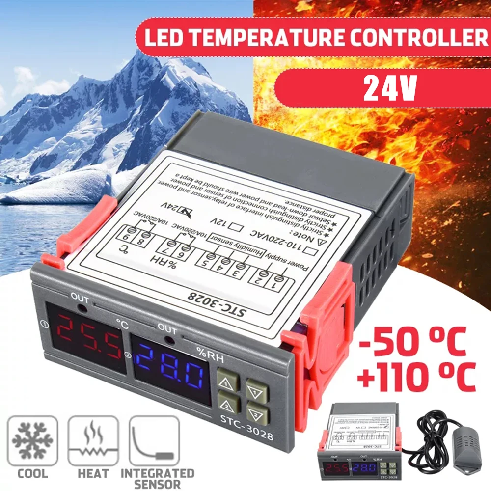 Контроллер температуры и влажности дисплея регулирующий термостат гигрометр с интегрированным датчиком реле контактного датчика выход