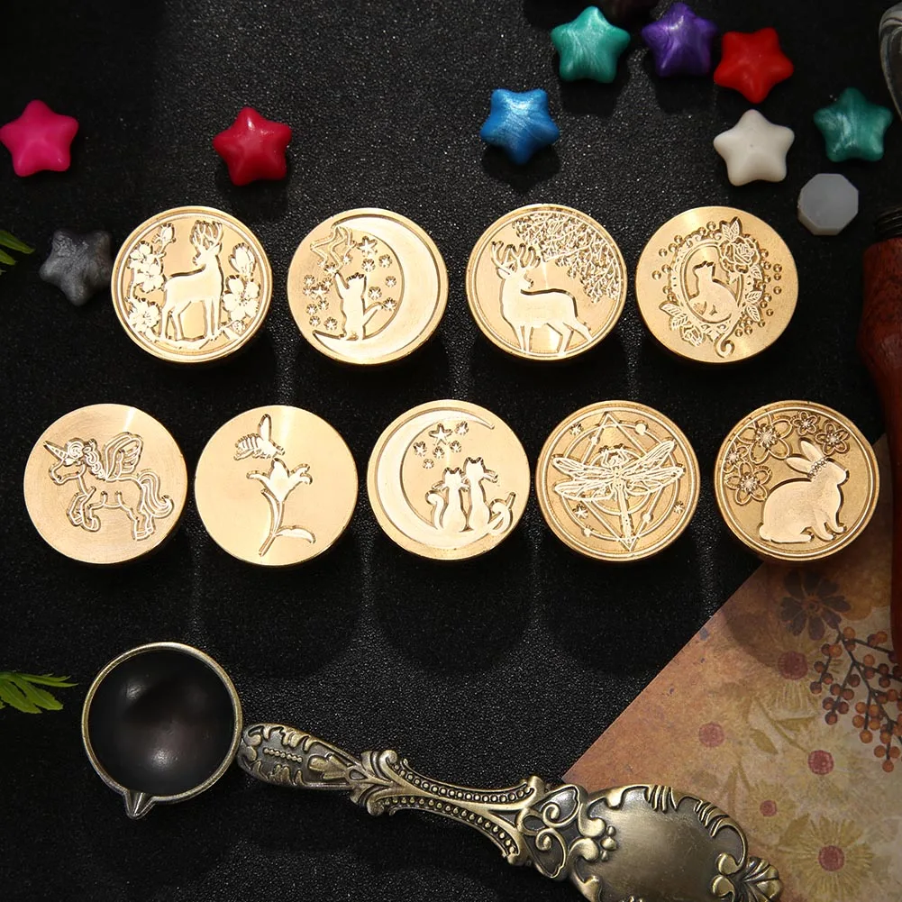 Wedding Stamp Retro Fire Painting Stamp Animal Pattern Sealing Wax Scrapbooking Stamps Wedding Decorative Envelope Gift Car