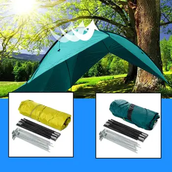 

Outdoor Camping Tent Portable Beach Canopy UV Sun Shade Triangle Shelter + Bag