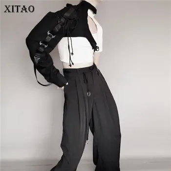 

XITAO Women T Shirt Warmers 2020 Summer Drawstring Irregular Elegant Goddess Fan Casual Style Patchwork Minority New ZYQ4327